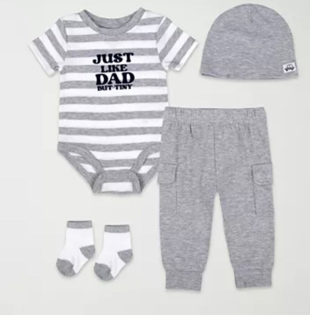New! Baby Essentials 18M Baby Boys 4-pc. Pant Set